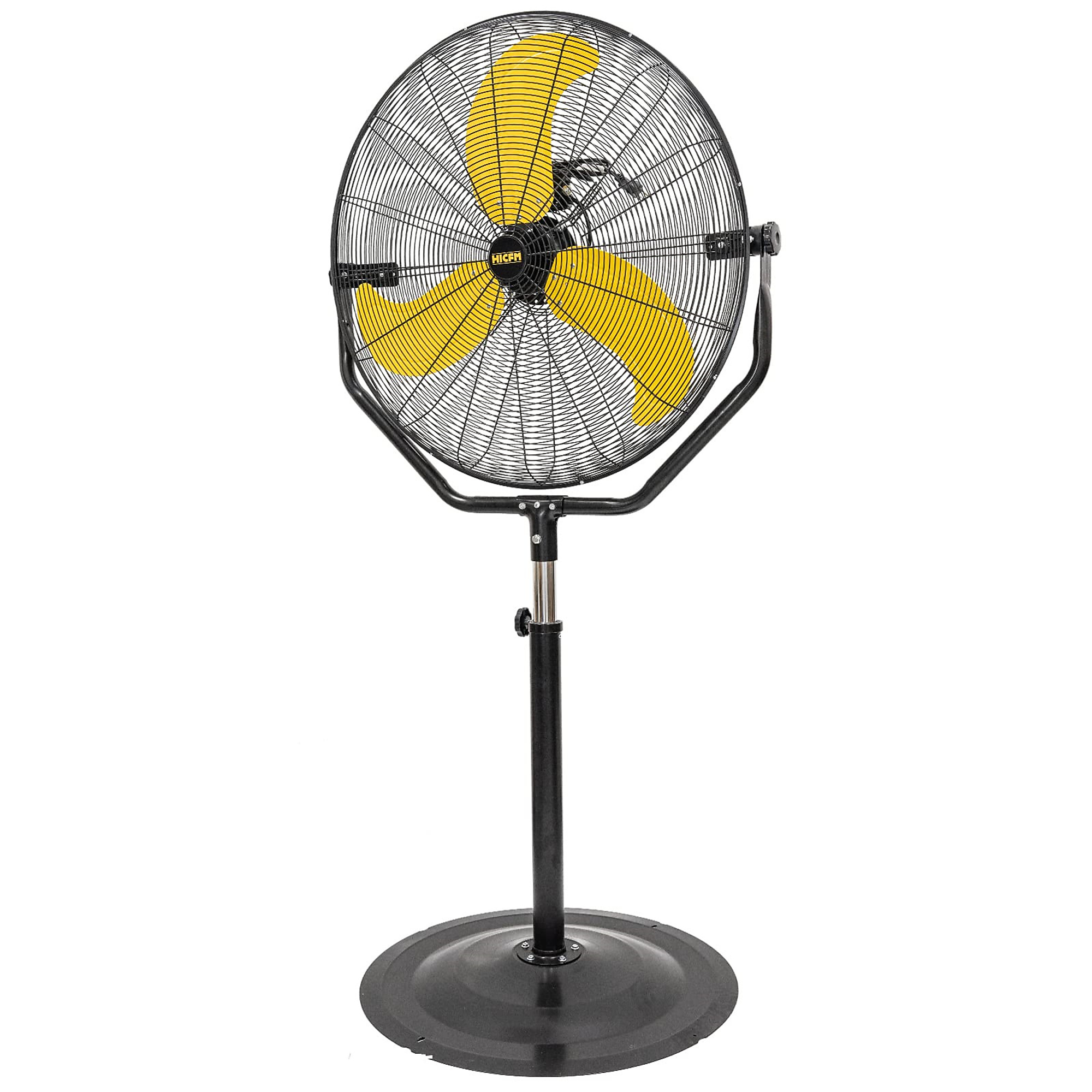 EdenDirect Pedestal Fan — 30in., 3 Speeds, 7600 CFM, 180° Tilting, Yellow, Model# NTE-FAN-P30T